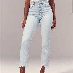 Abercrombie ultra high rise ankle straight jeans